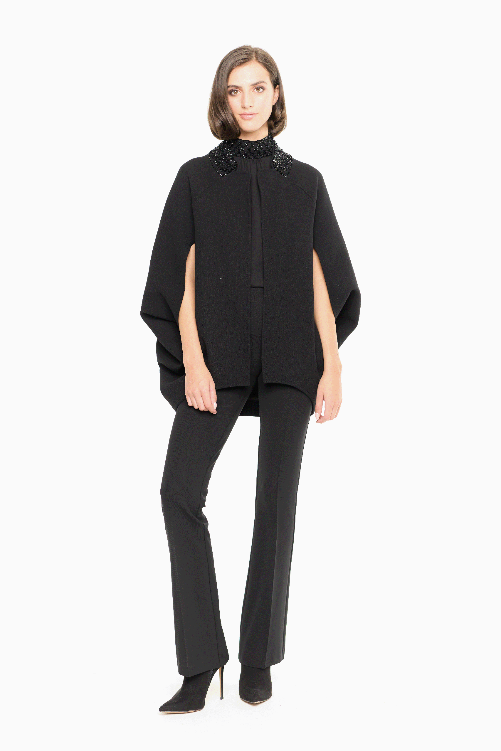 Kimora Black Beaded Cape