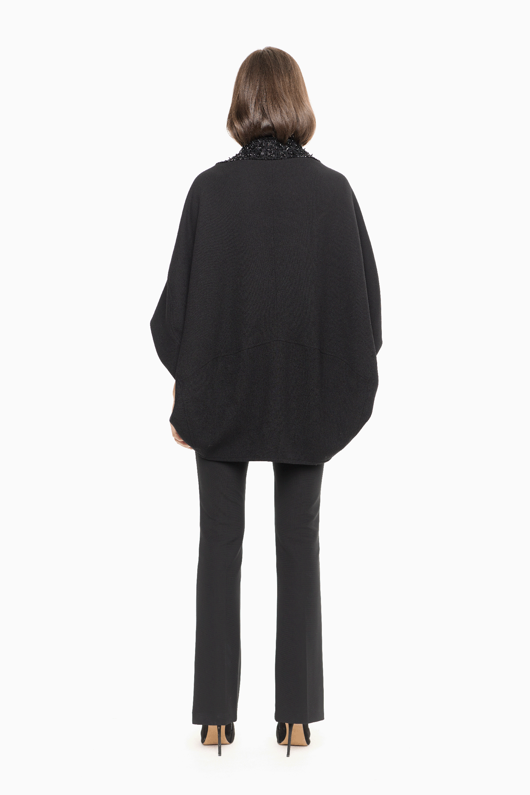 Kimora Black Beaded Cape