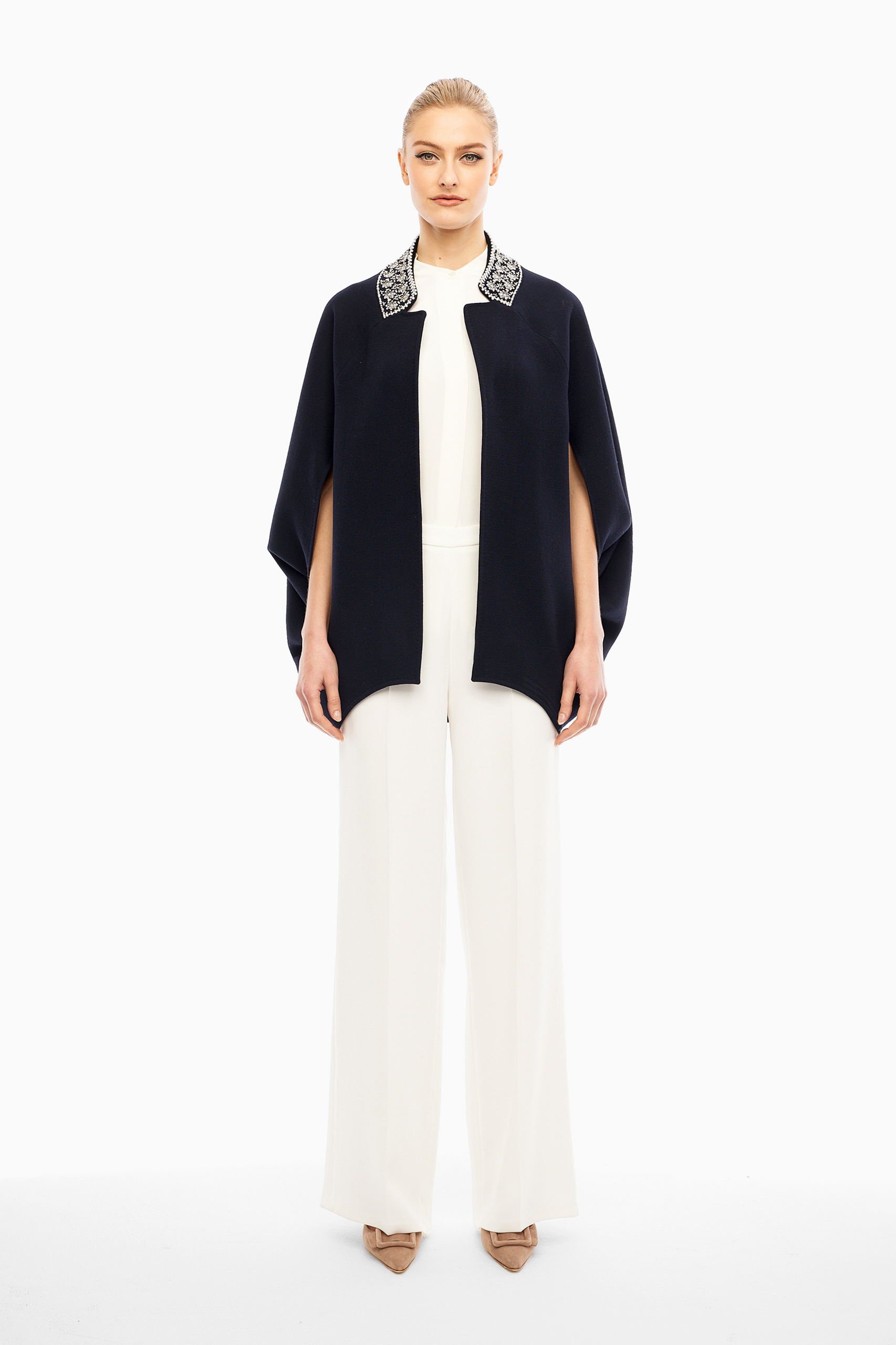 Kimora Navy Beaded Cape