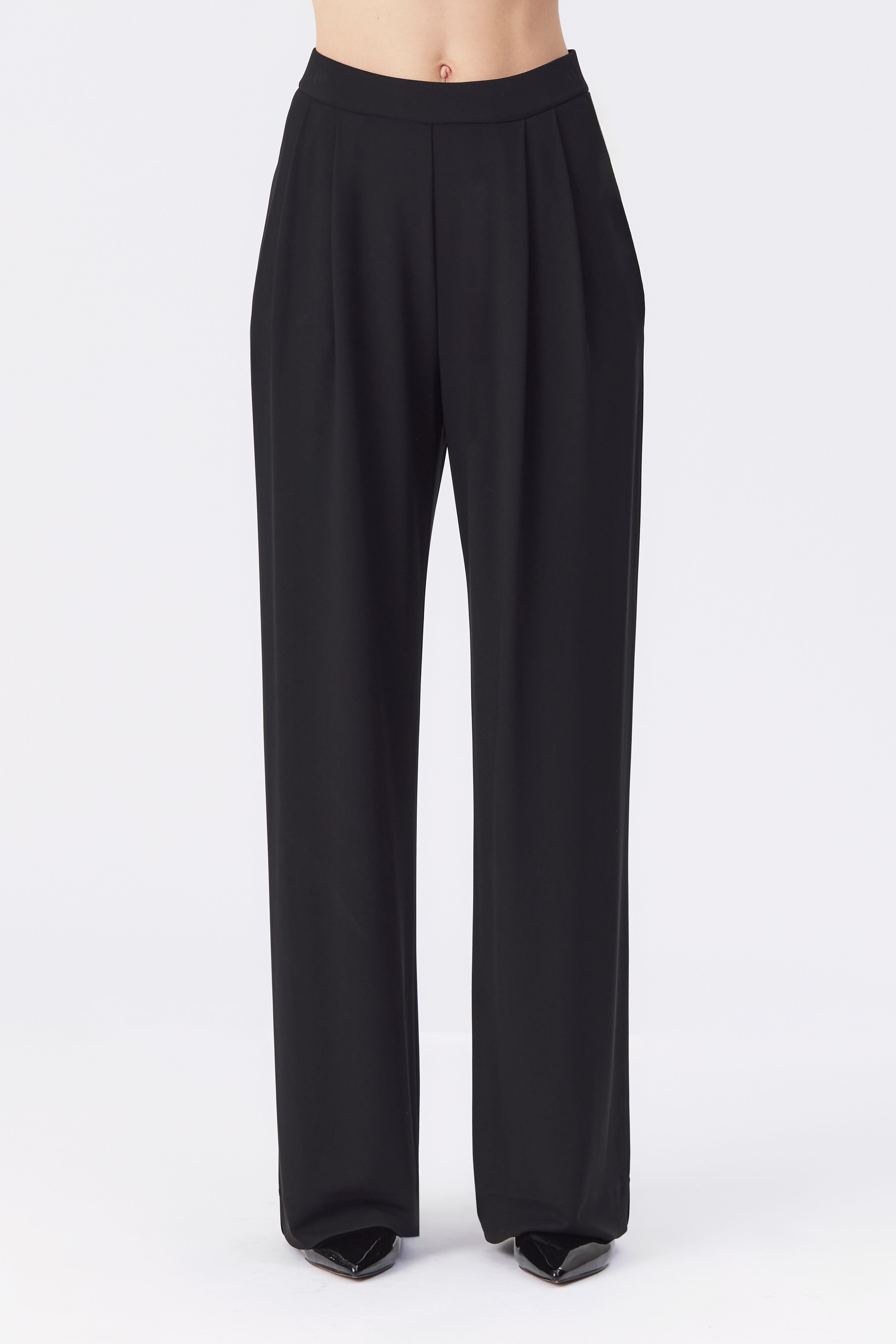 Layla Relaxed Jersey Trousers in Black