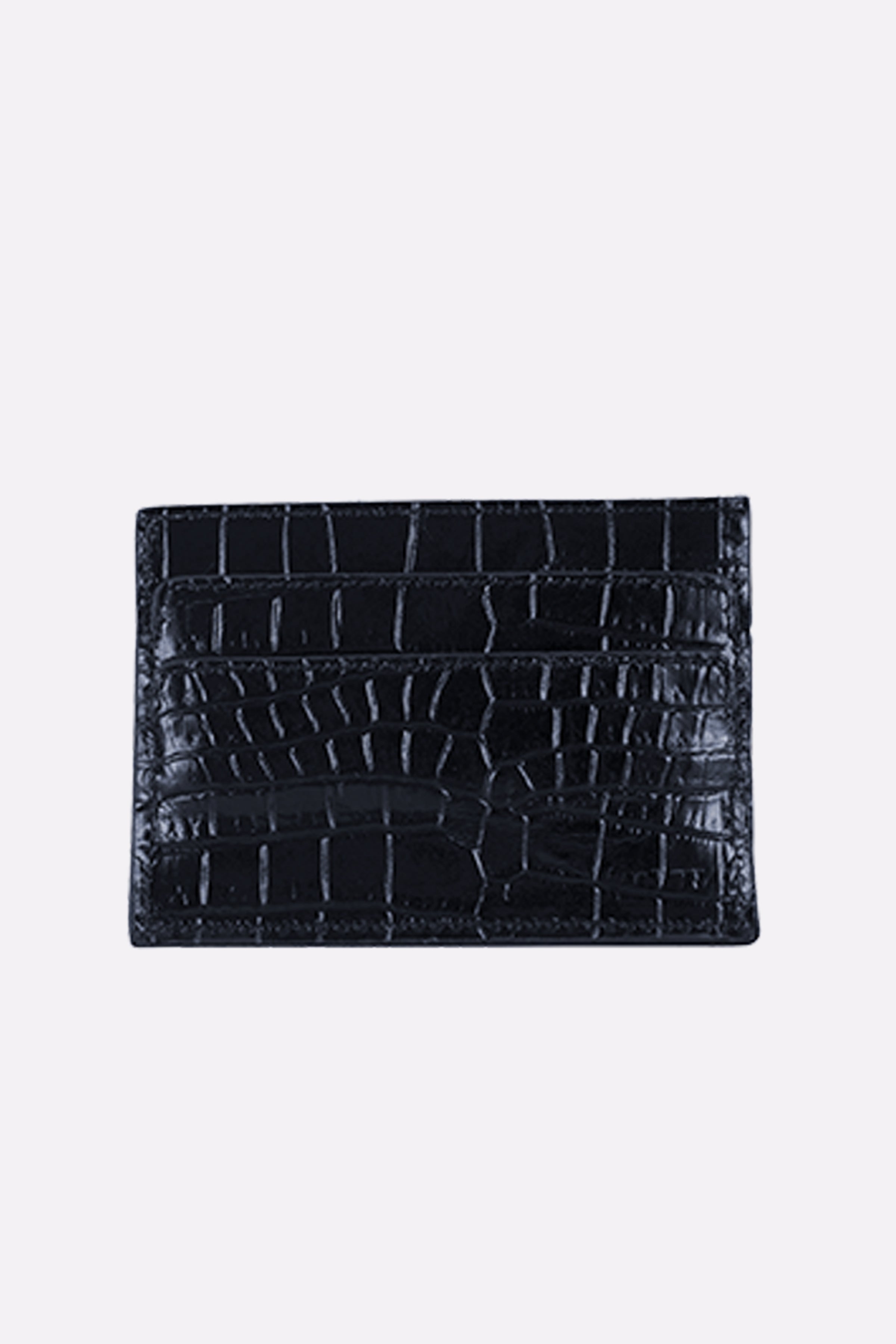Leather Credit Card Holder in Navy