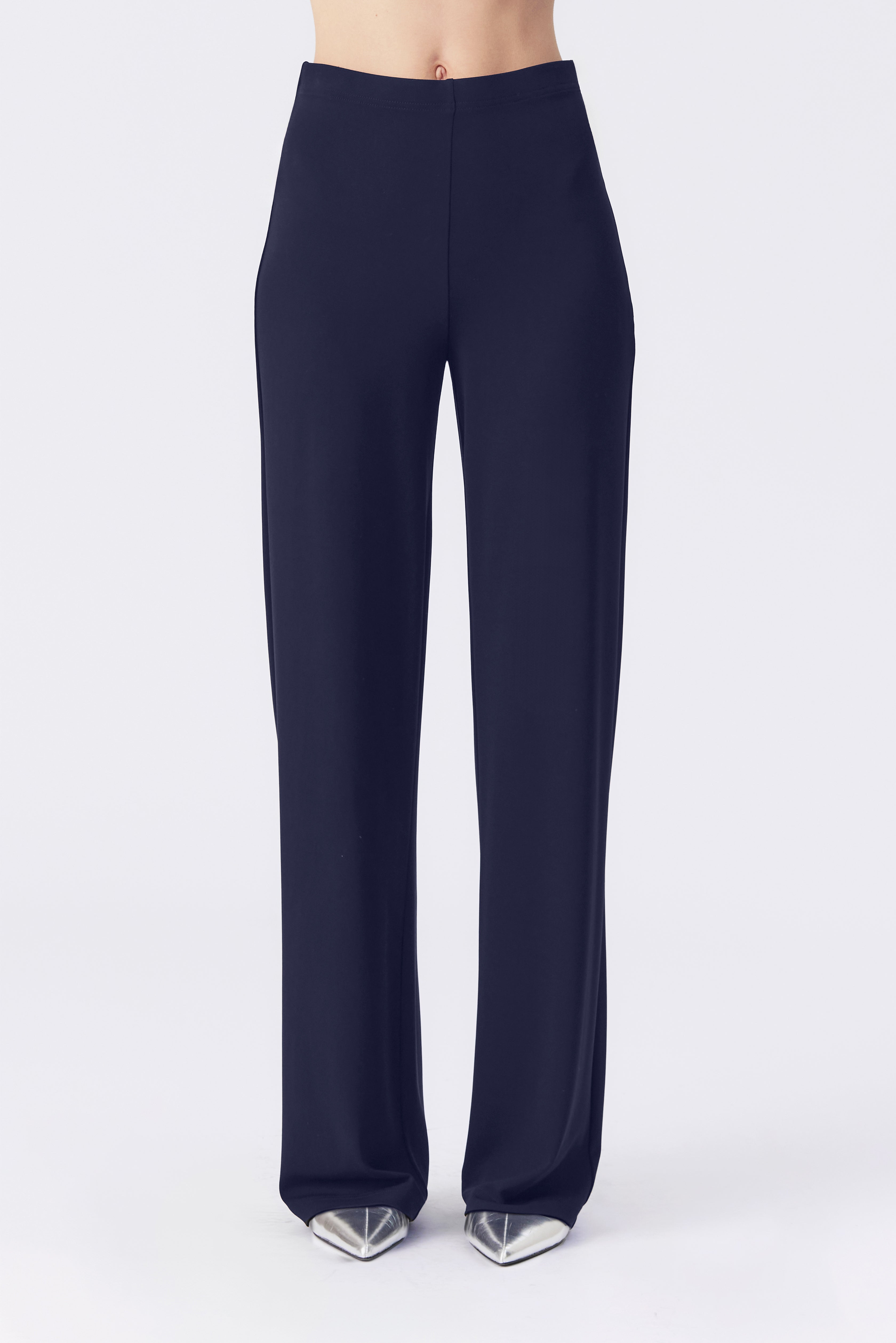 Leonie Relaxed Stretch Jersey Trousers in Navy