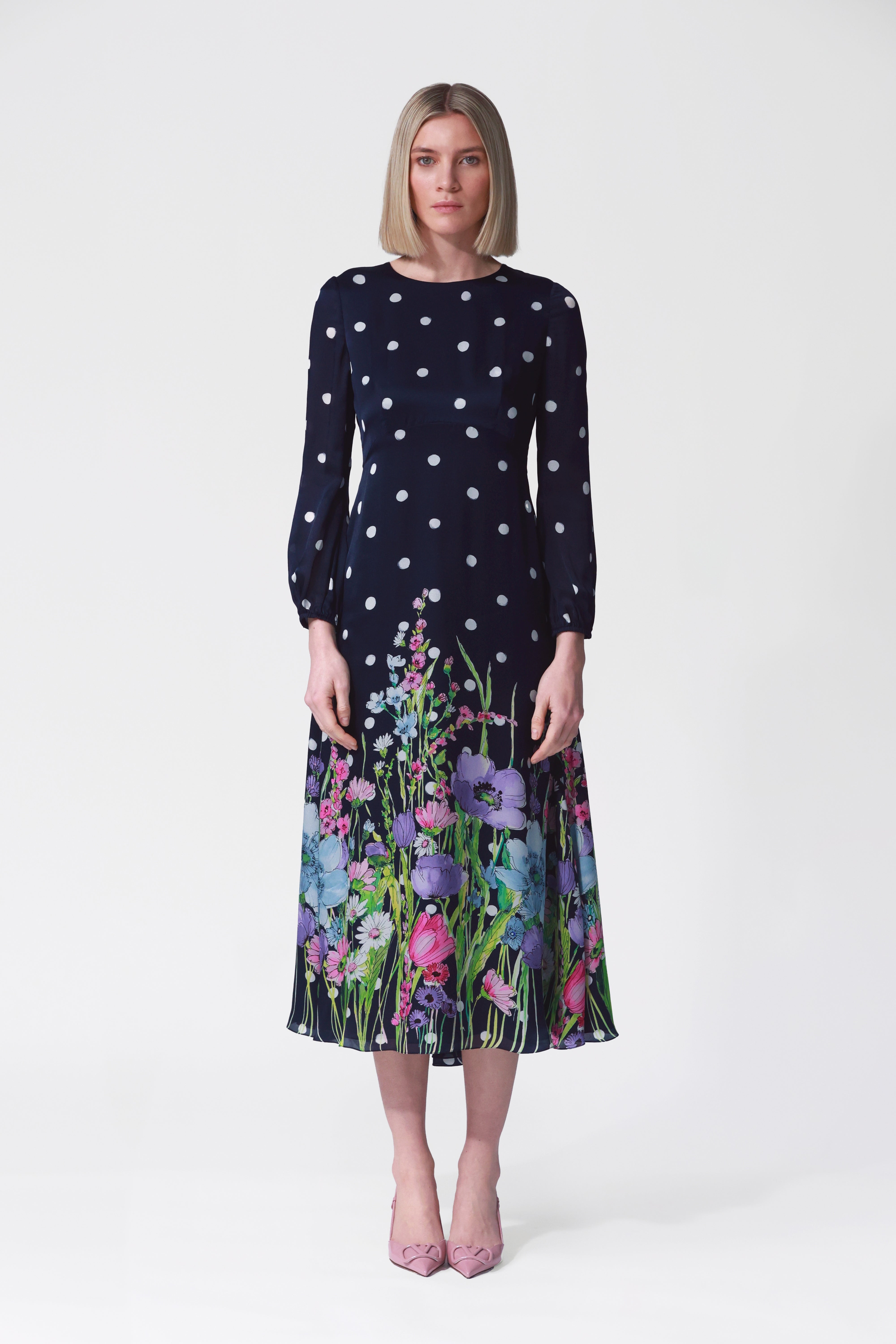 Liliane Floral Print Silk Dress