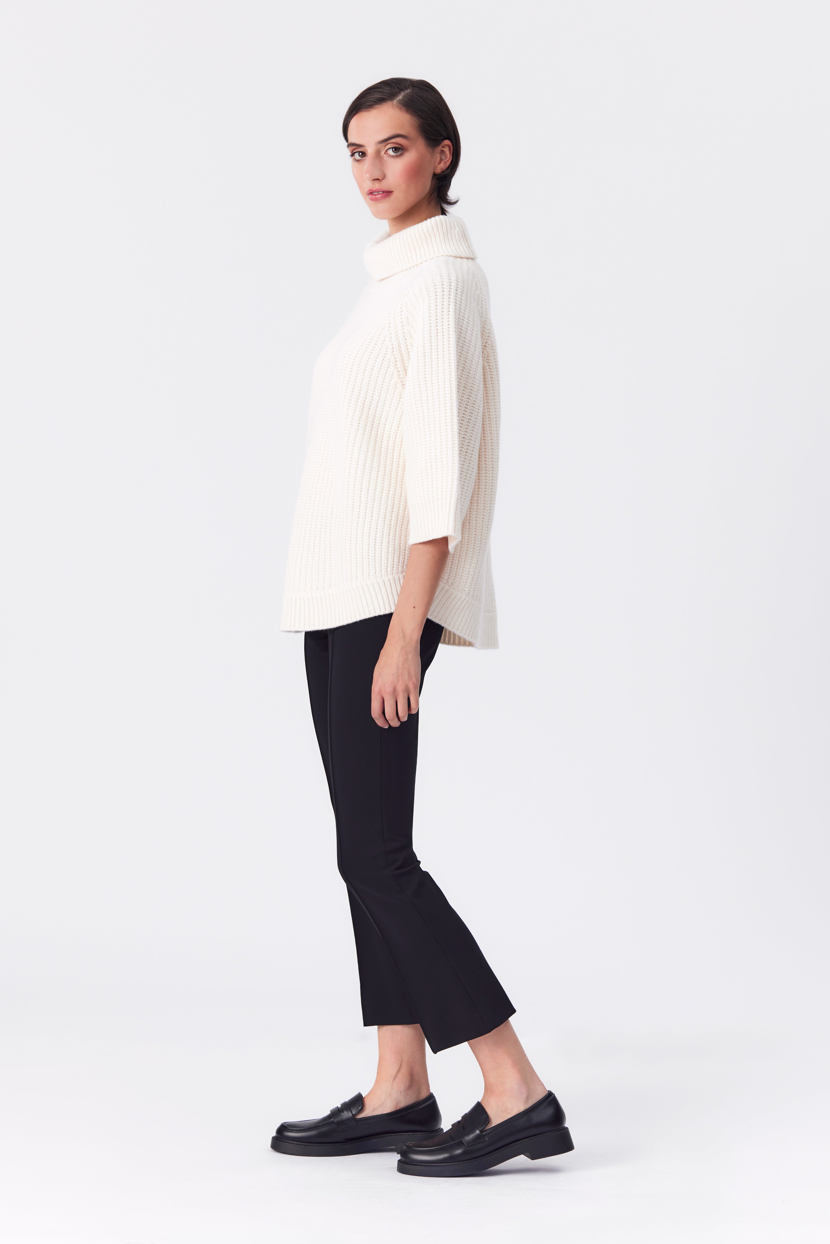 Lily Roll-Neck Sweater in Ivory