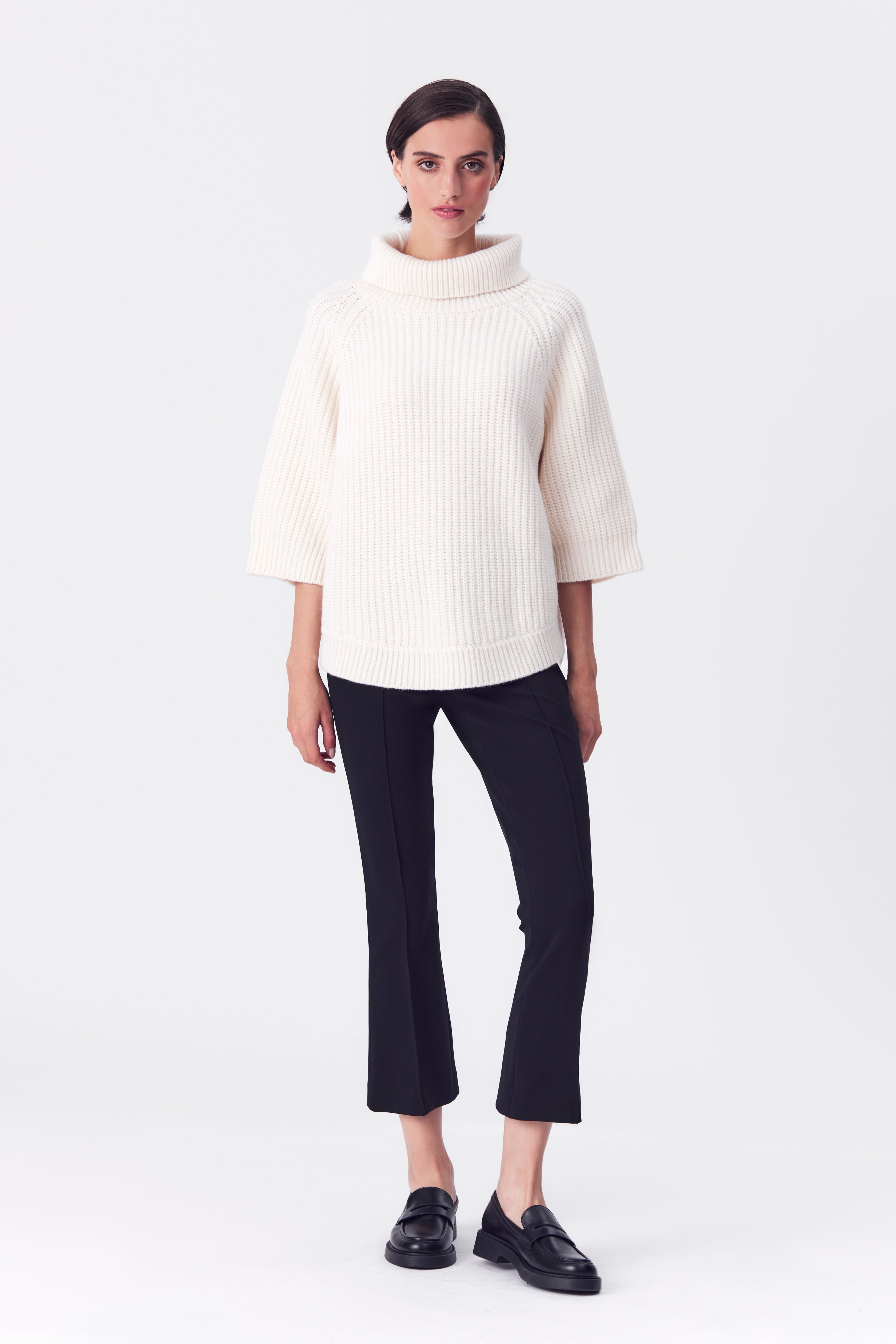 Lily Roll-Neck Sweater in Ivory