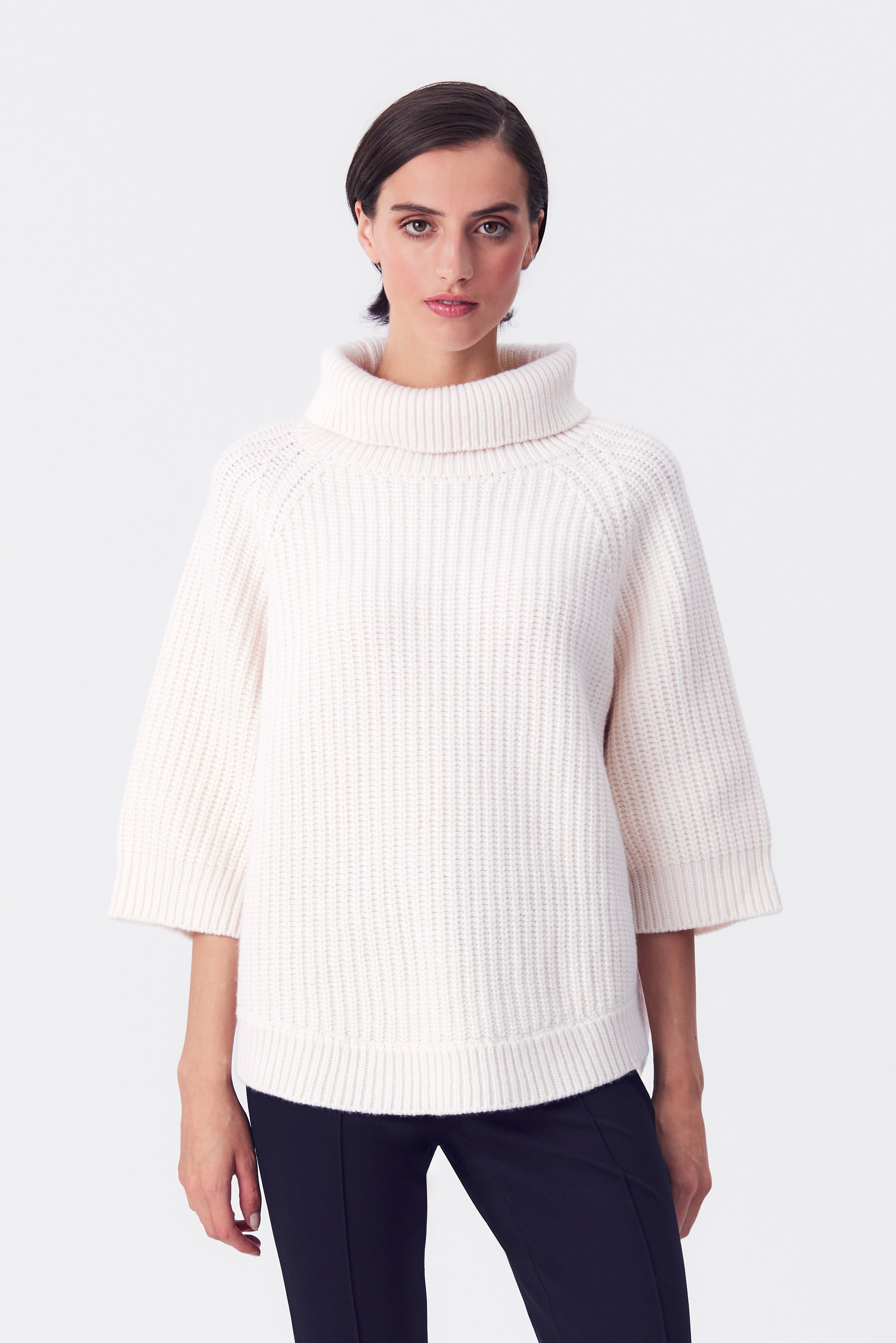 Lily Roll-Neck Sweater in Ivory