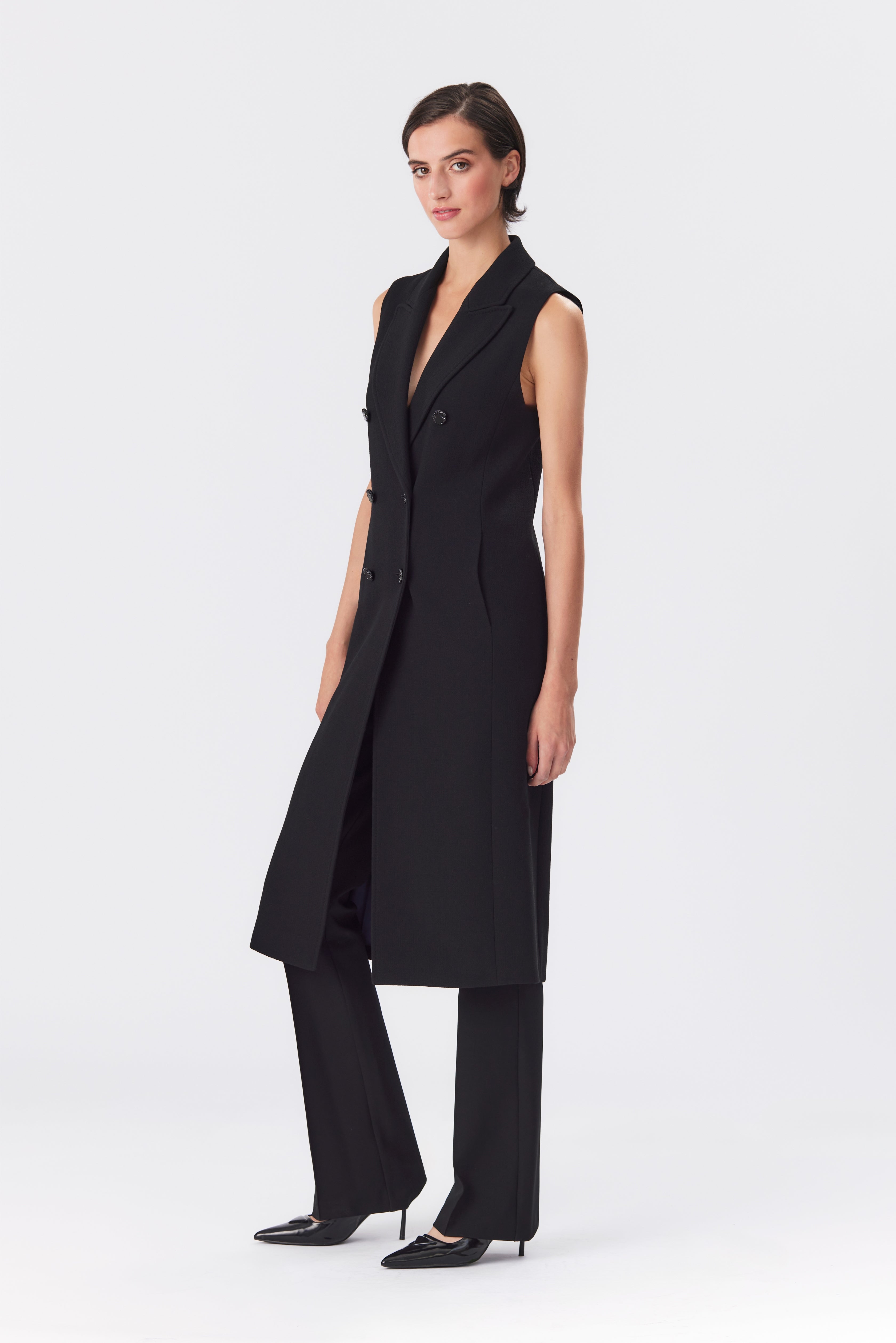 Luella Black Double-Breasted Waistcoat