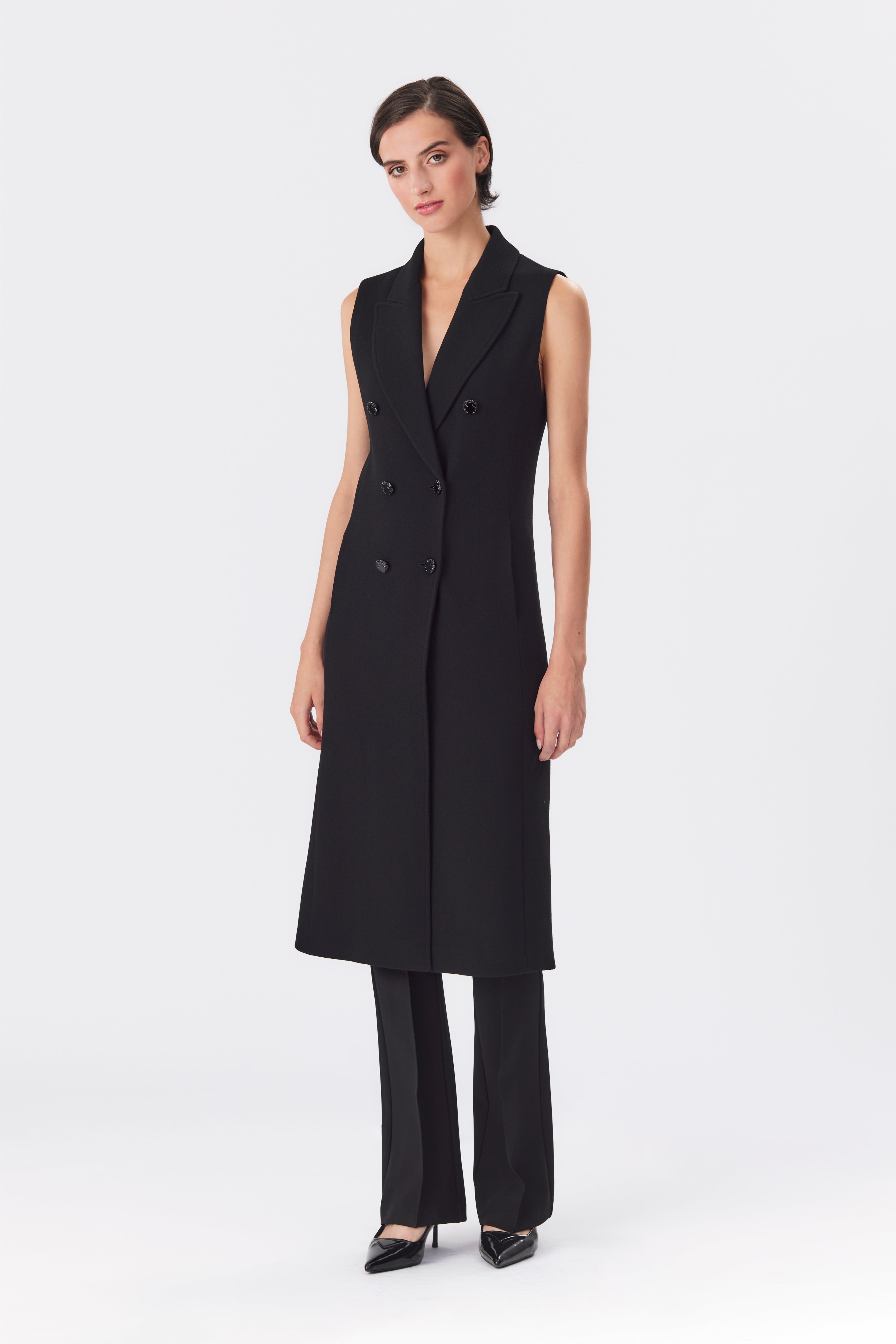 Luella Black Double-Breasted Waistcoat