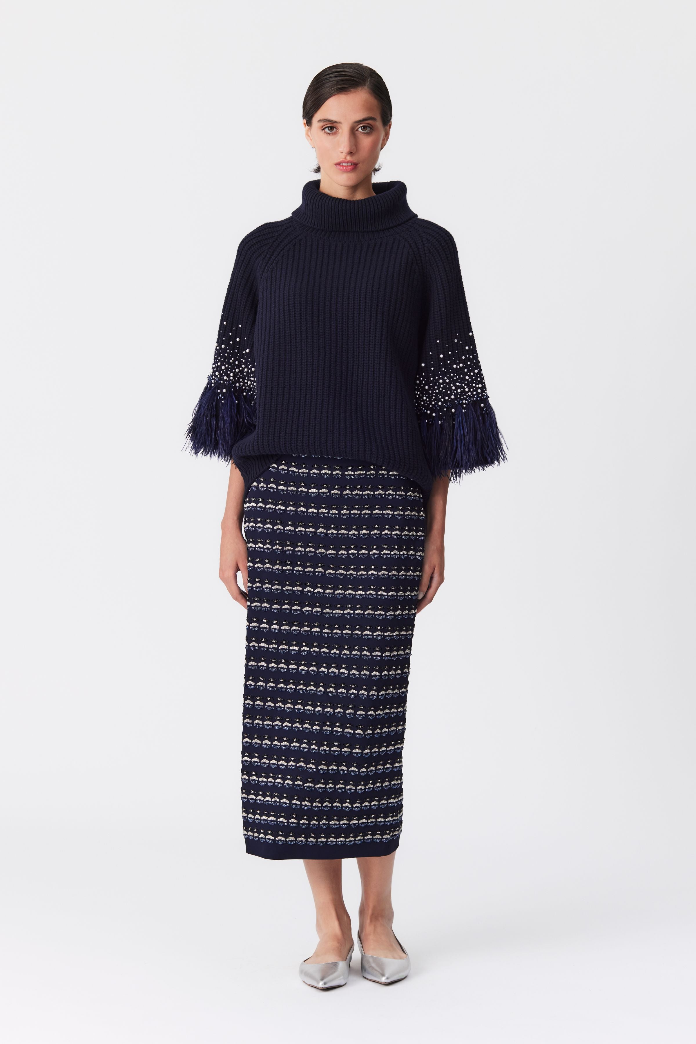 Marley Navy Embellished Sweater
