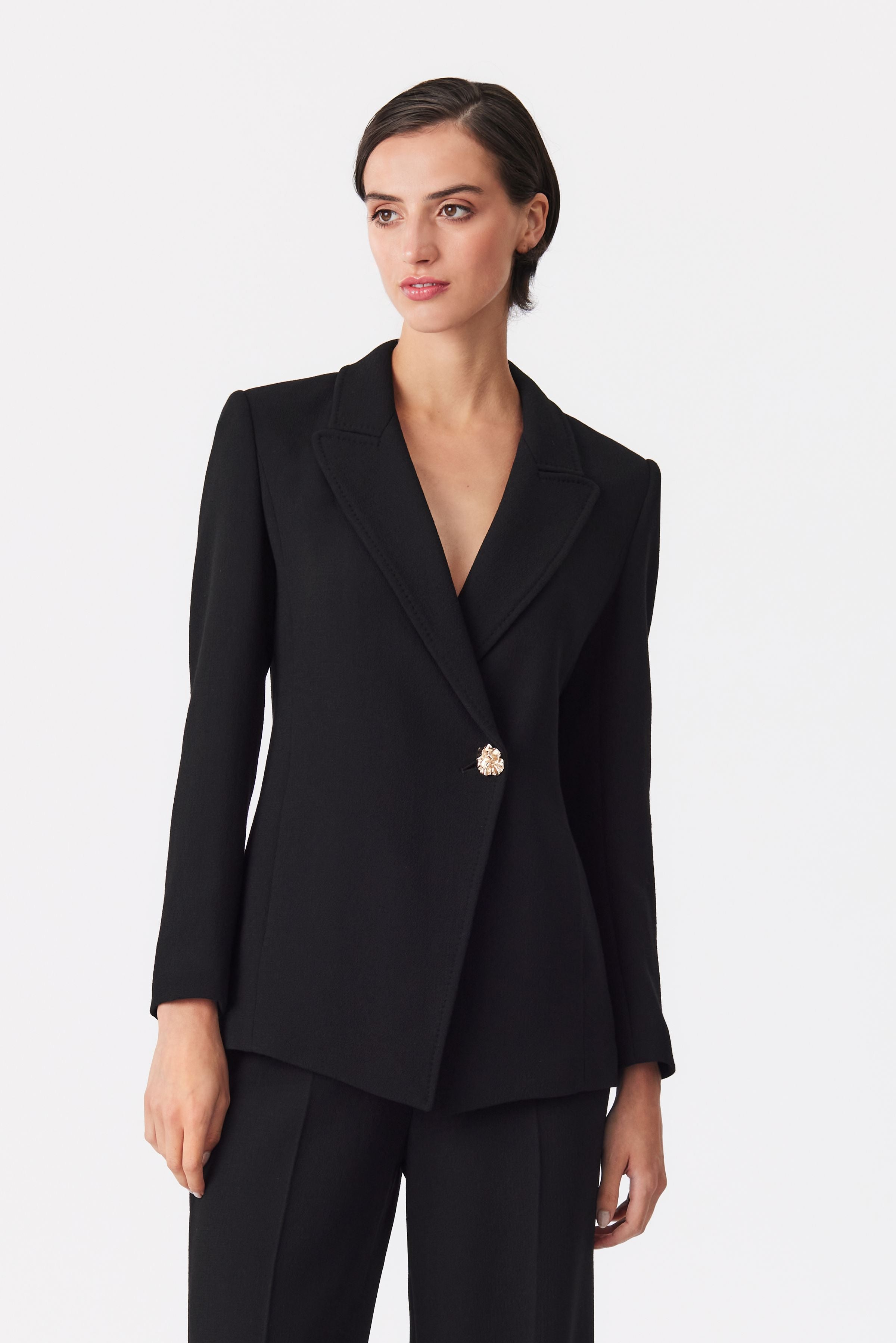 Millie Black Single-Breasted Tailored Blazer