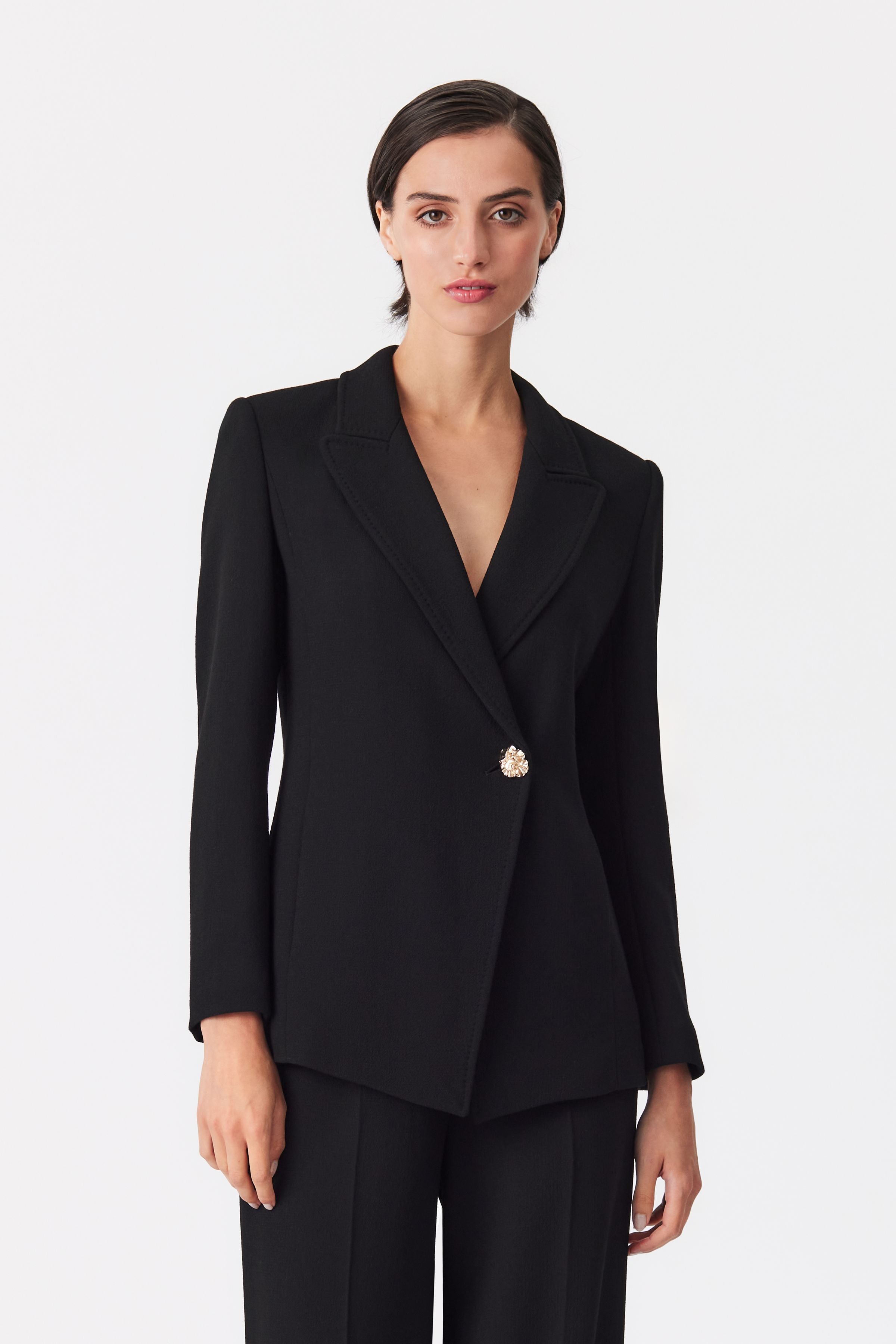 Millie Black Single-Breasted Tailored Blazer