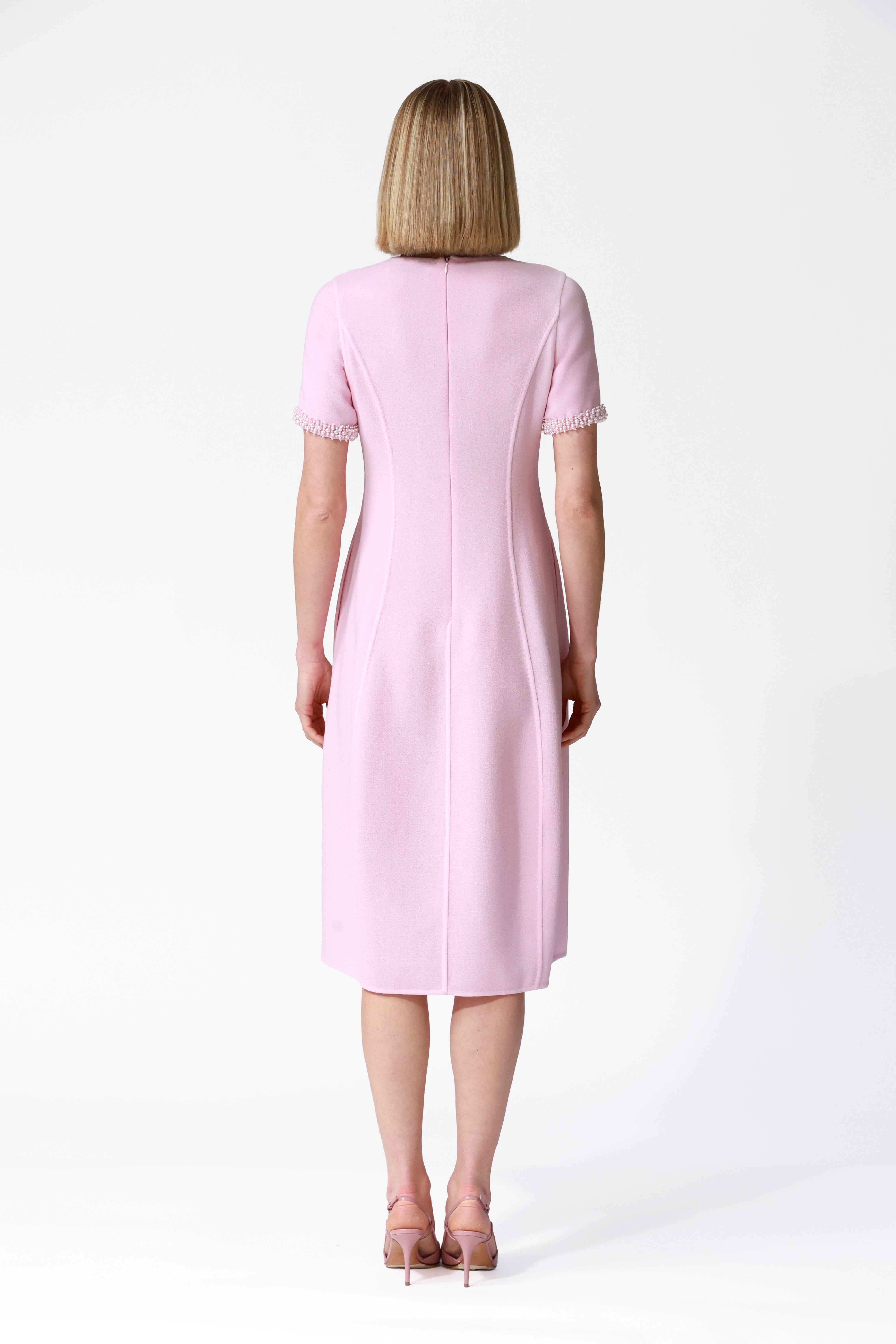 Mira Embellished Short Sleeve Tulip Dress