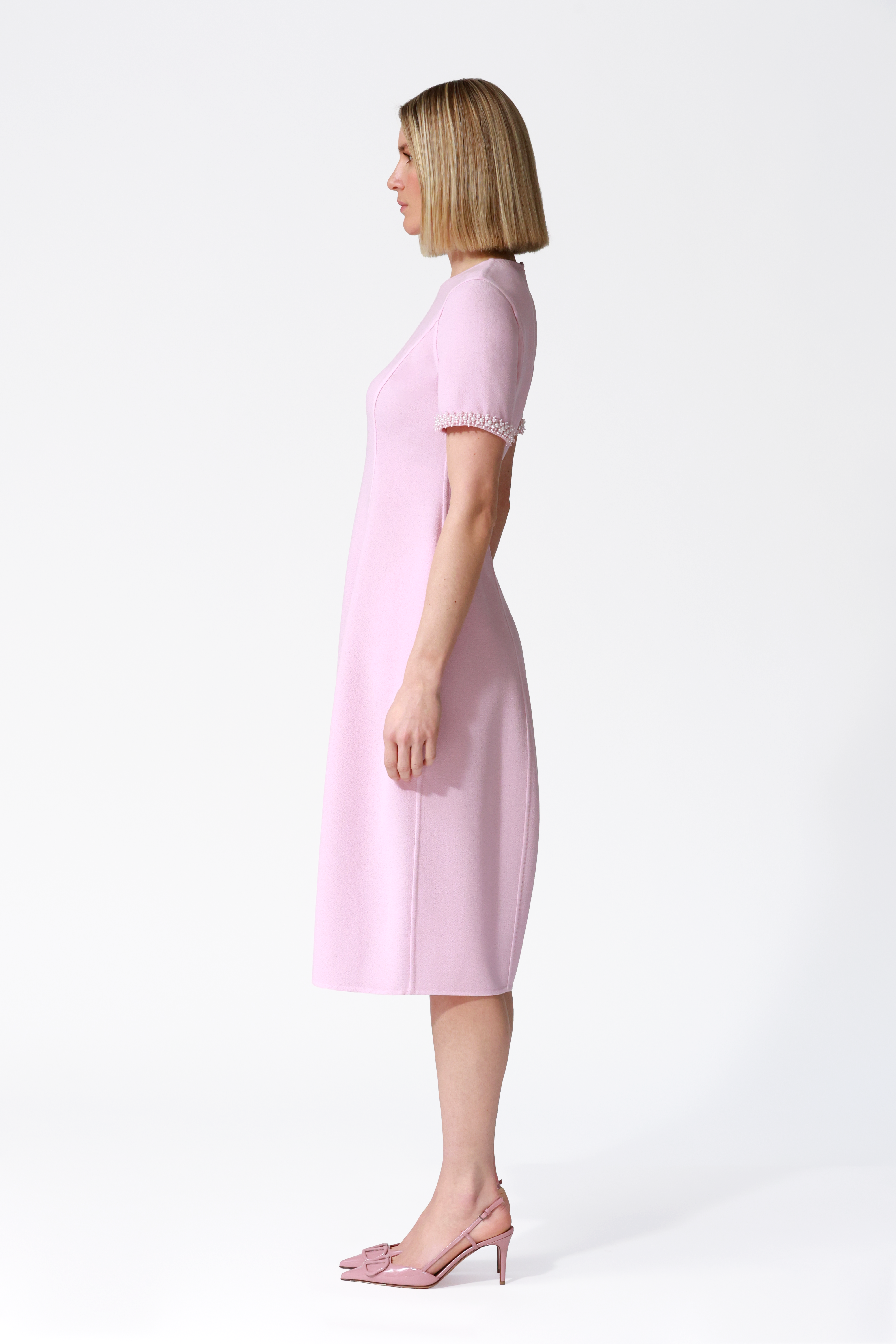 Mira Embellished Short Sleeve Tulip Dress