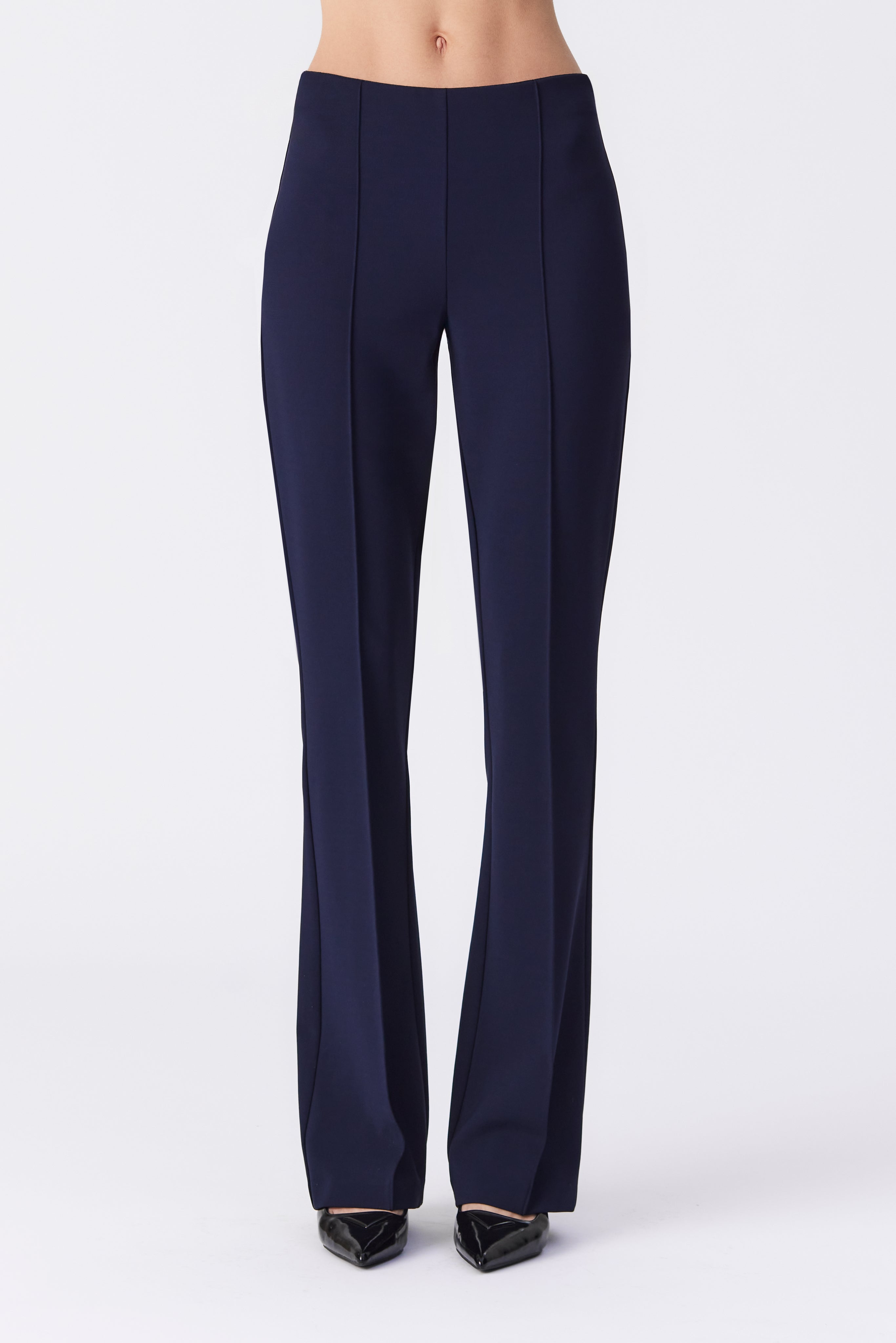 Mischa Tailored Stretch Jersey Trousers in Navy