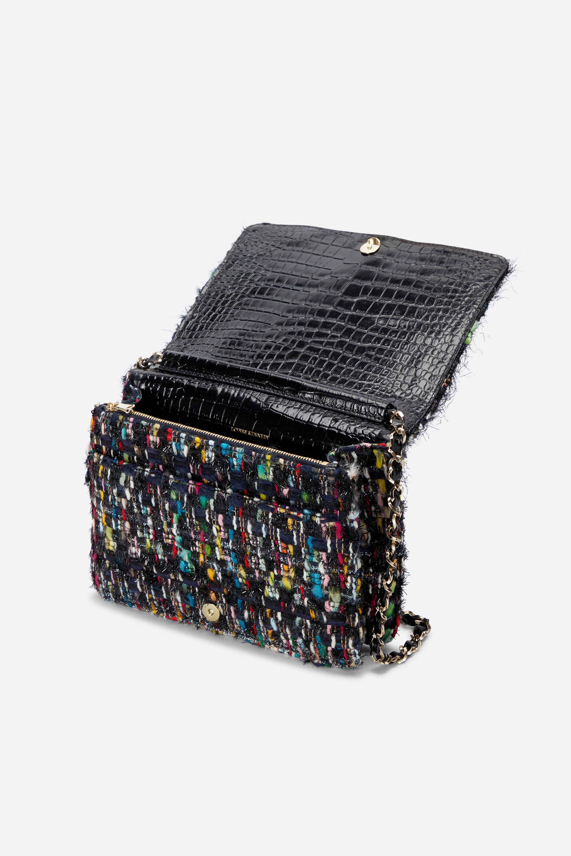 The Louise Crossbody in Multi-Coloured Tweed