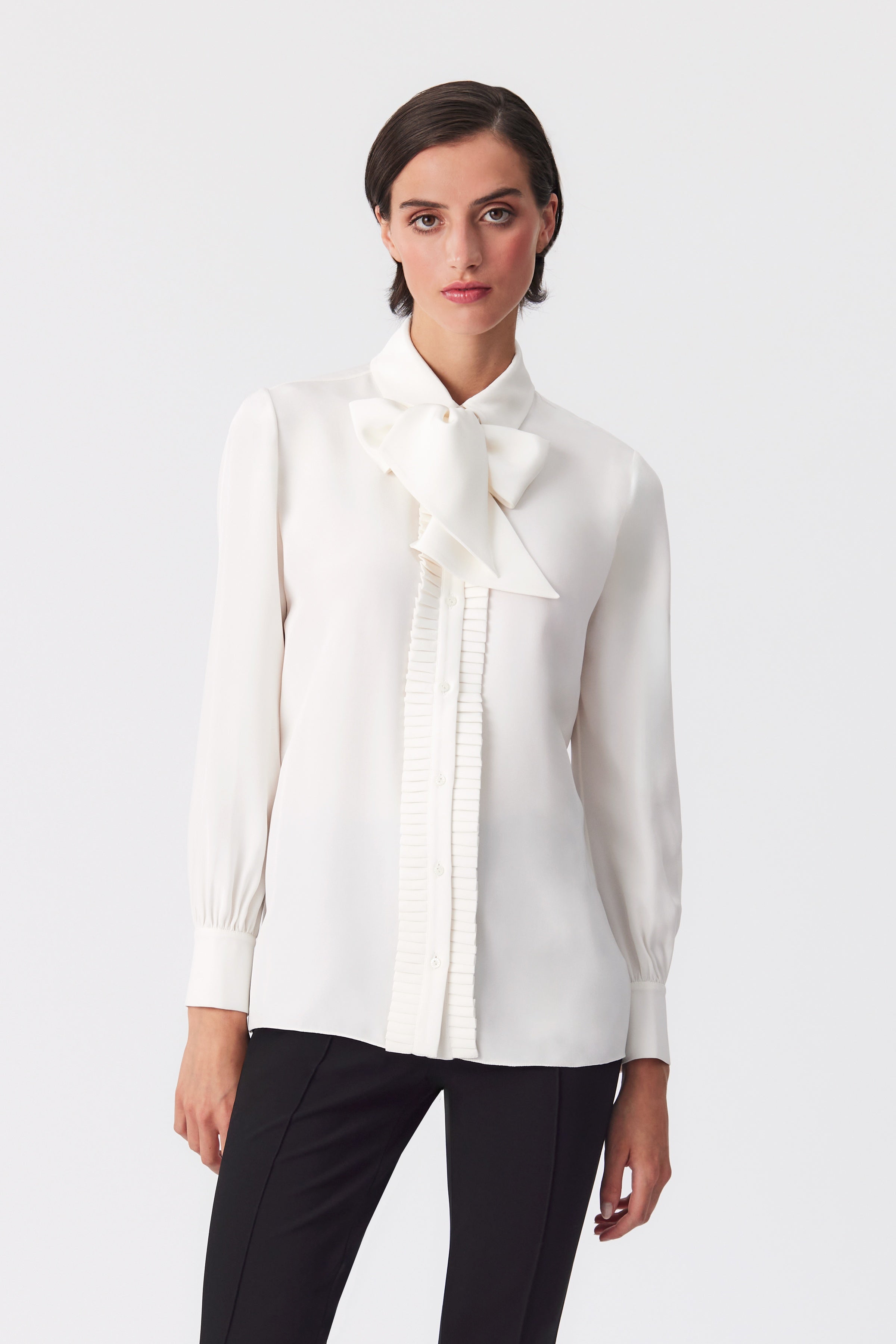 Orelia Ivory Silk Crepe Blouse
