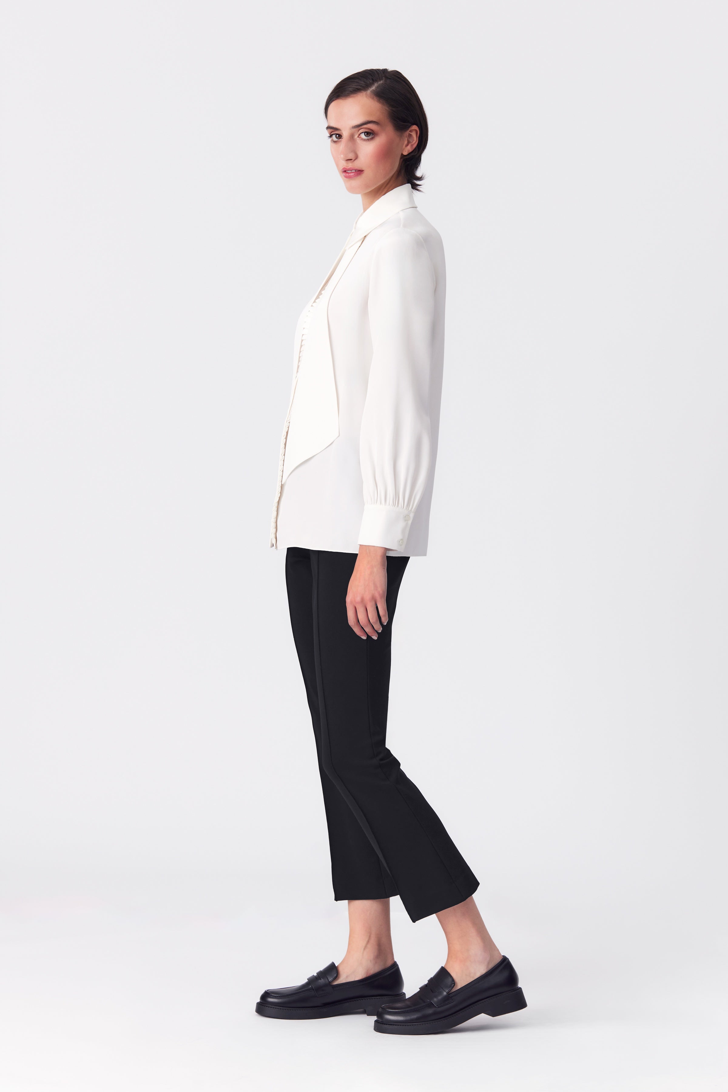 Orelia Ivory Silk Crepe Blouse
