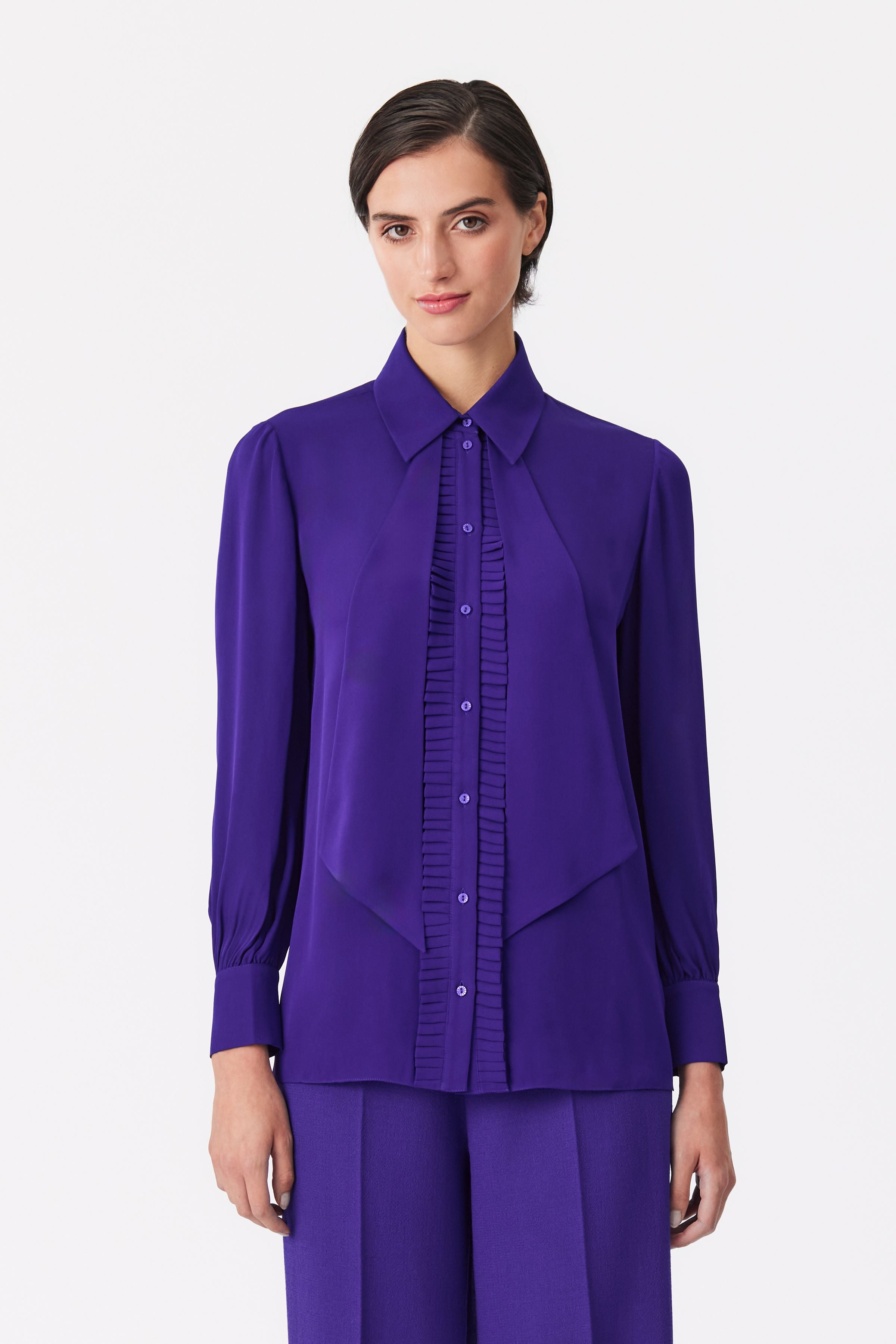 Orelia Purple Silk Blouse