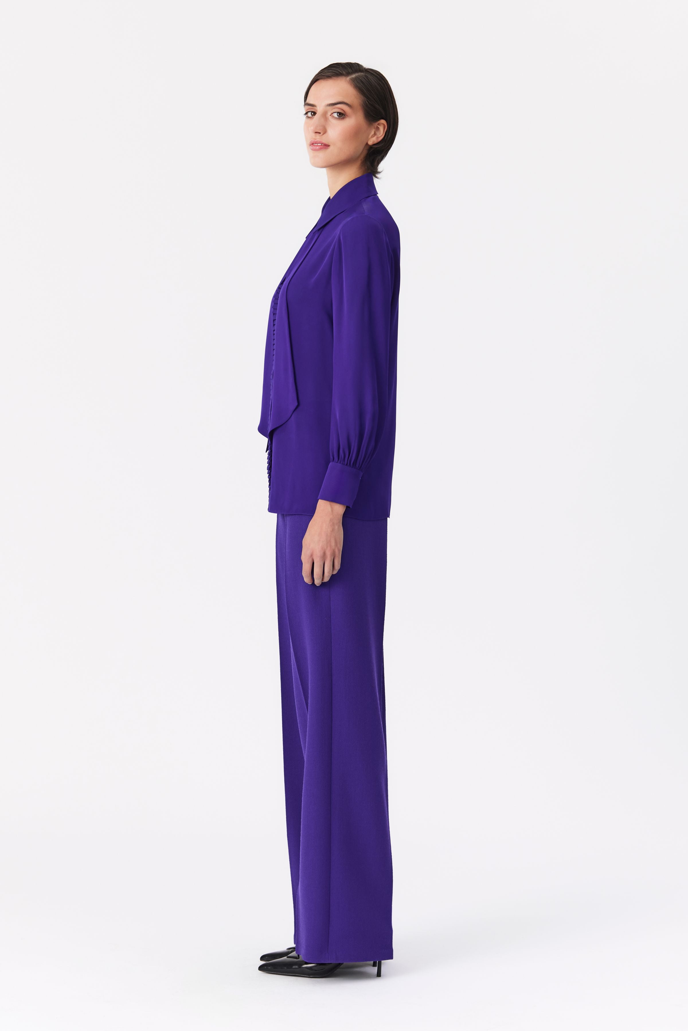 Orelia Purple Silk Blouse