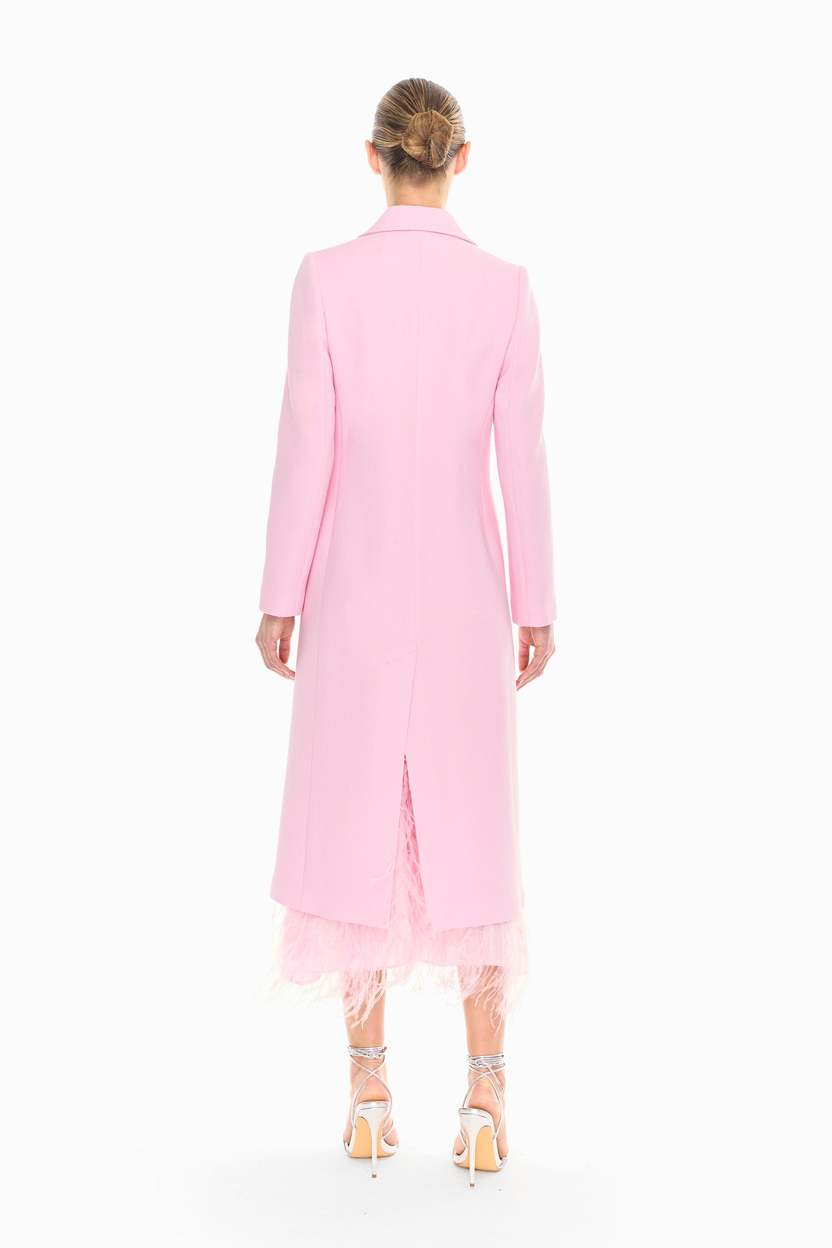 Oria Ivory Single-Breasted Wool Coat
