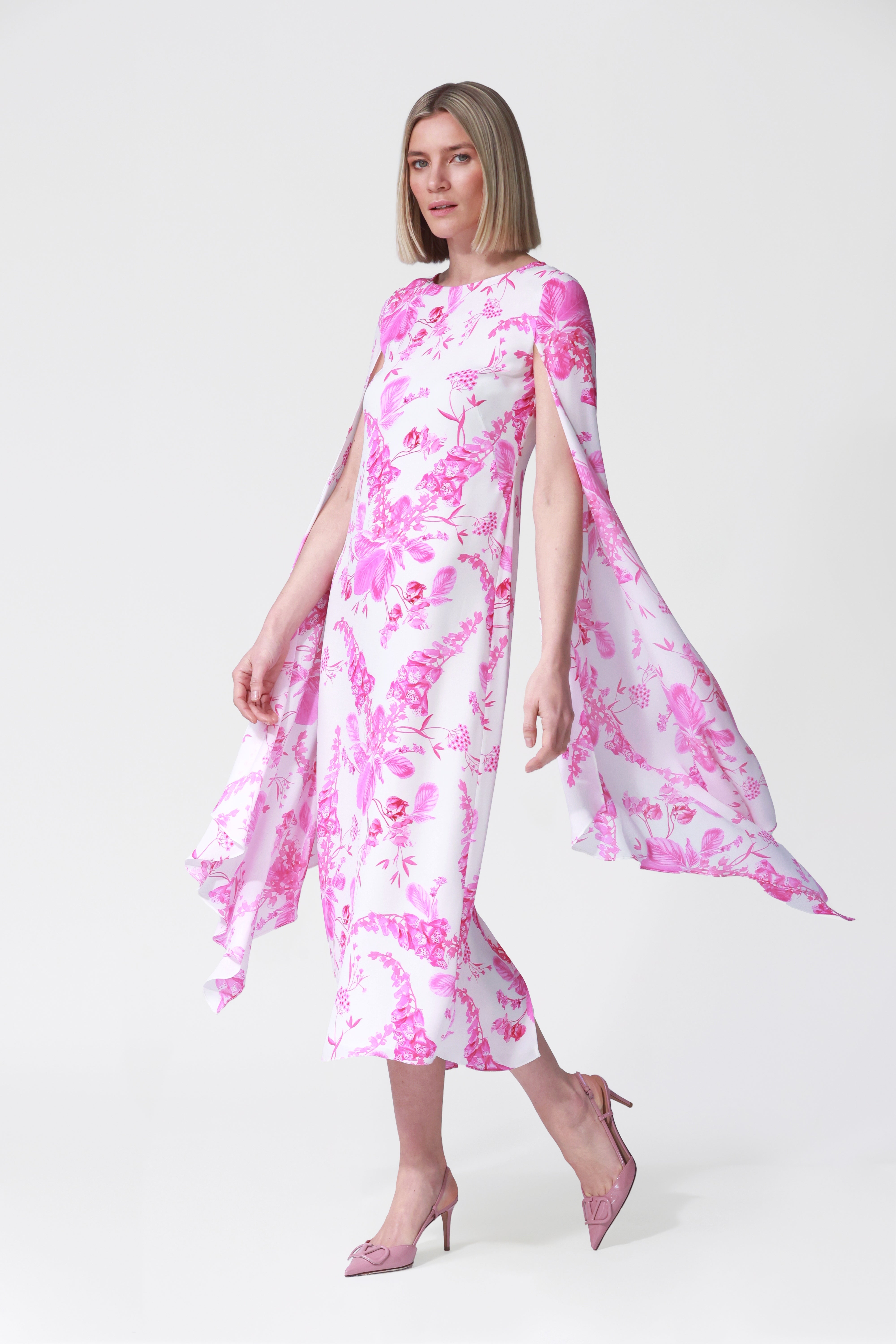 Amaris Floral Print Silk Dress