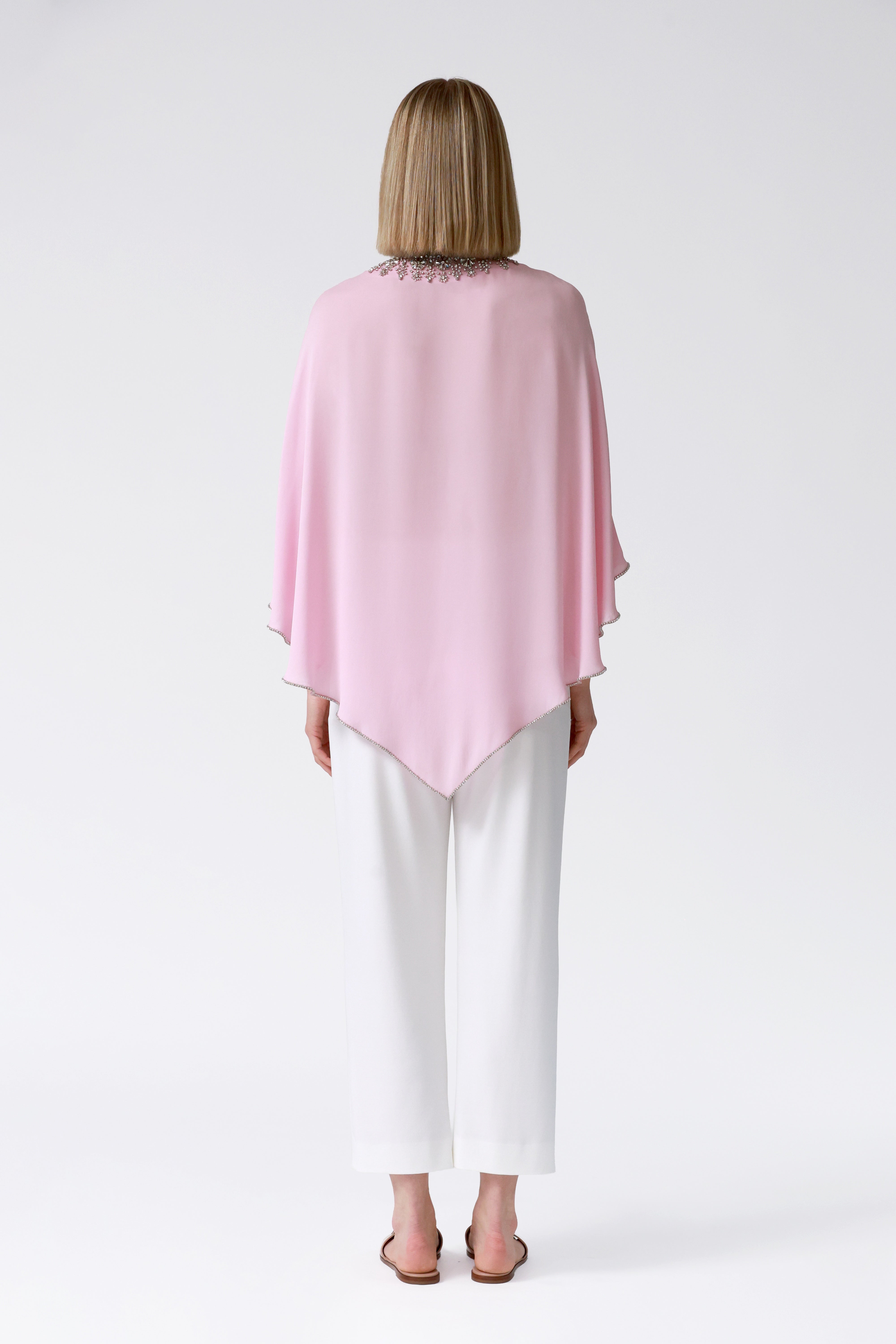 Fifi Silk Kaftan in Pale Pink
