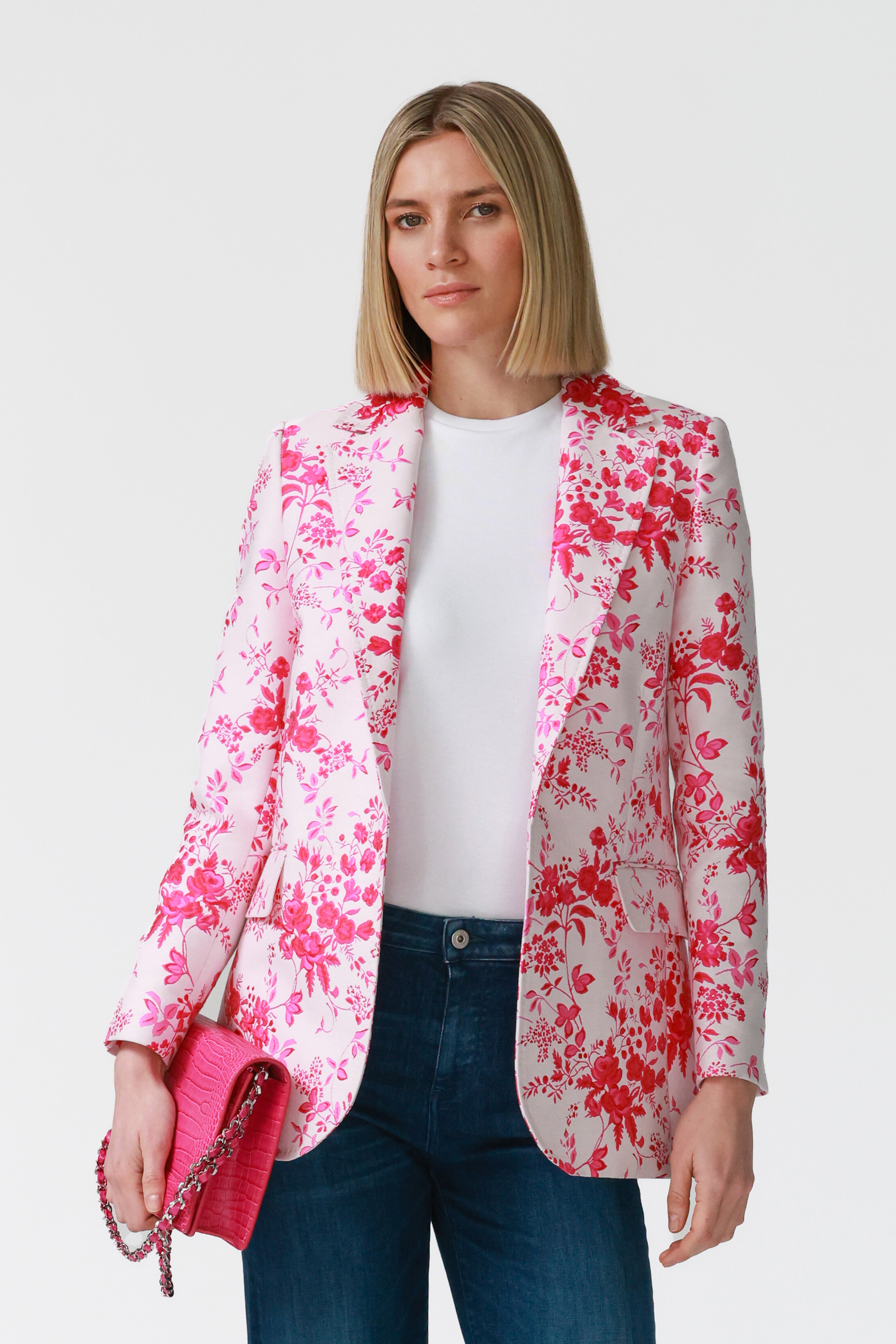 Selena Floral Jacquard Blazer