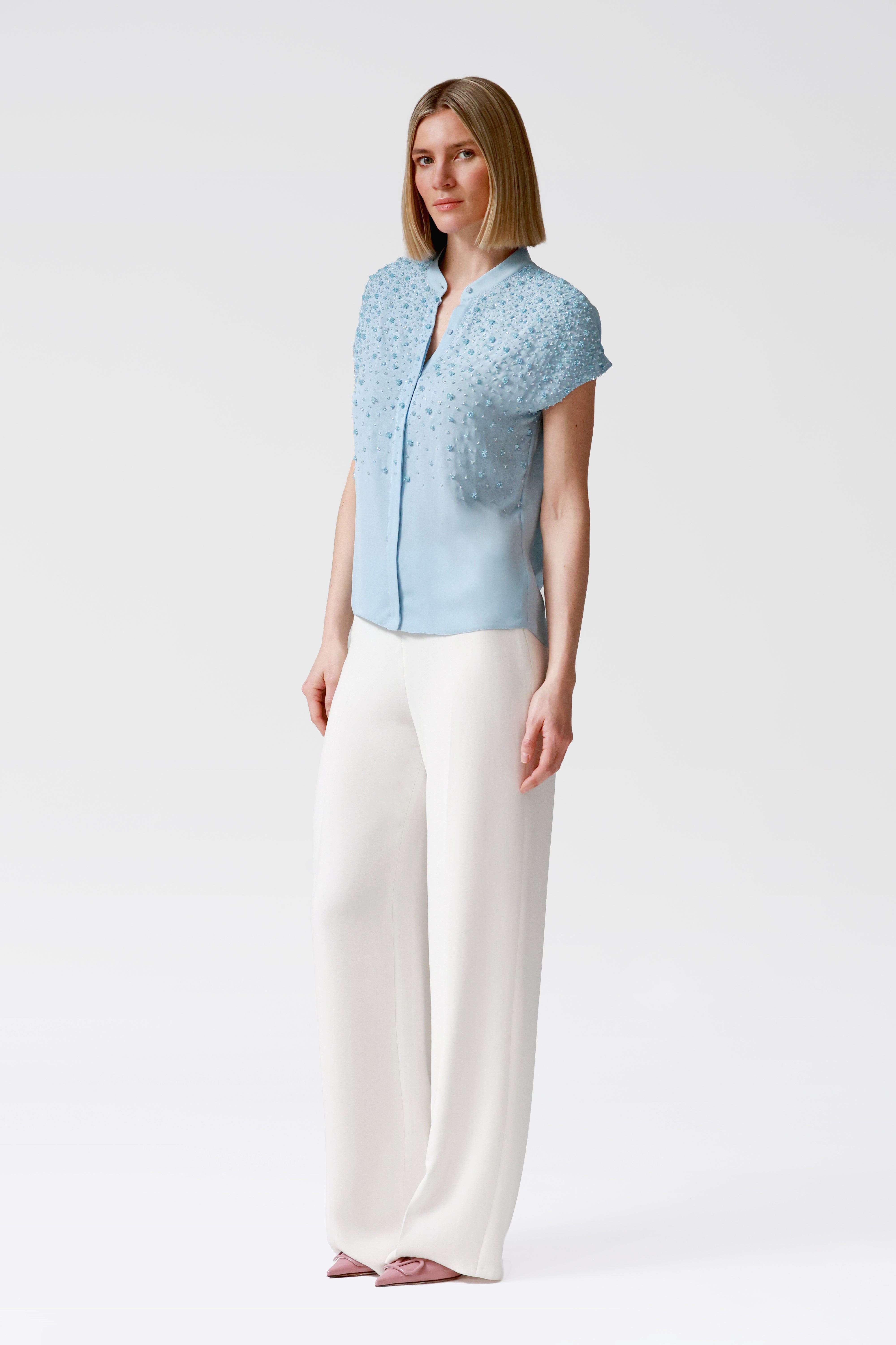 Skye Beaded Silk Blouse