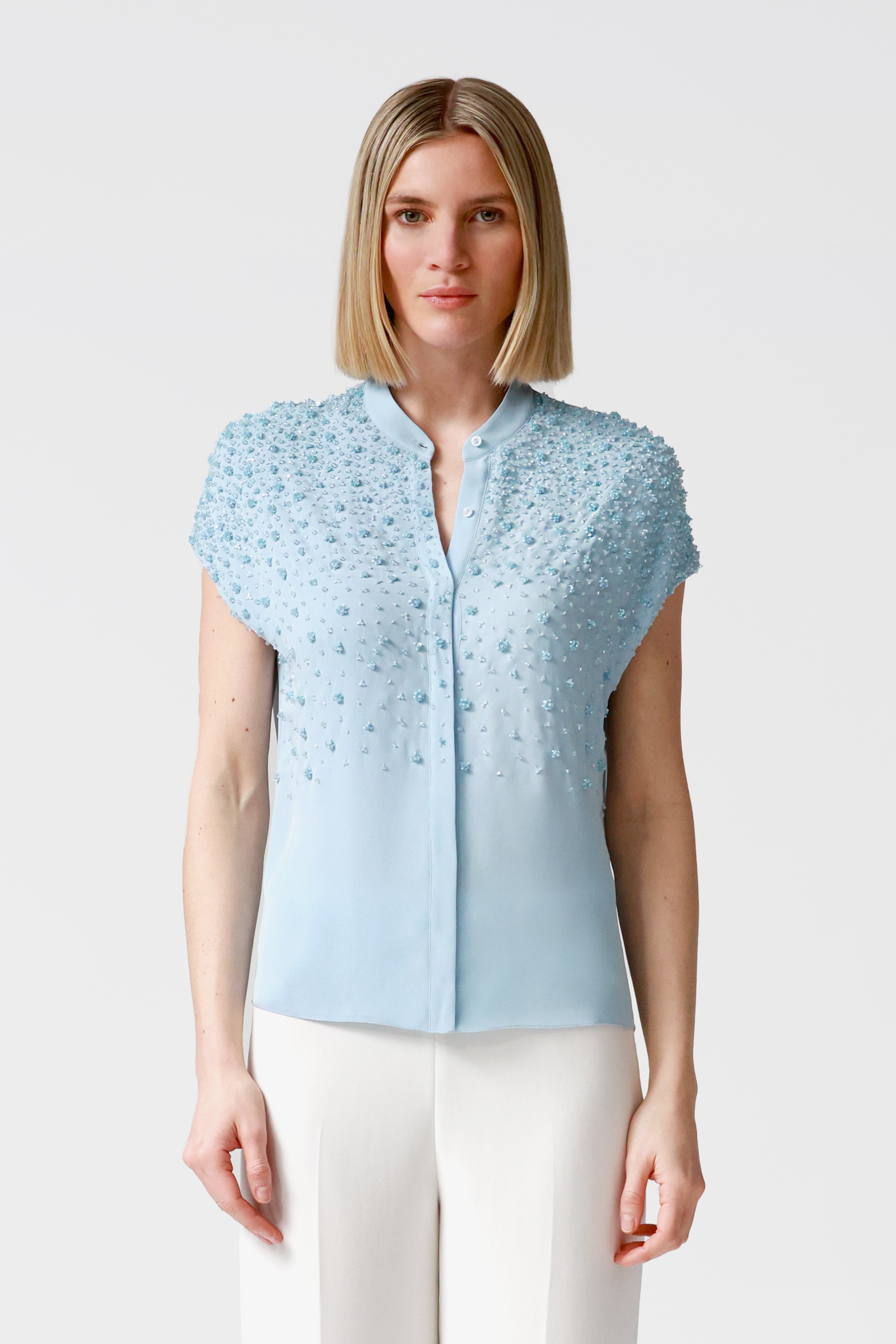 Skye Beaded Silk Blouse