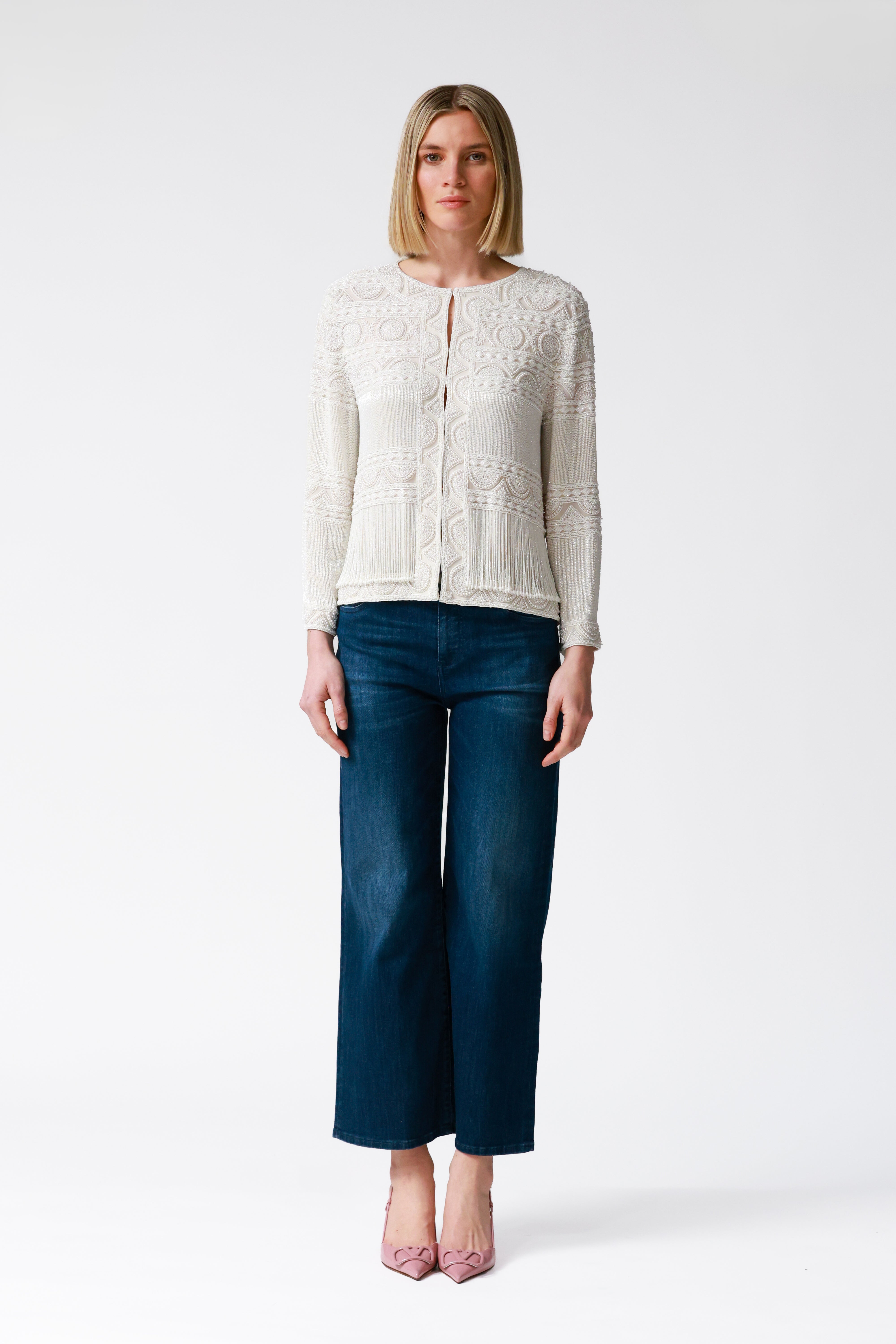 Tyler Ivory Beaded Jacket