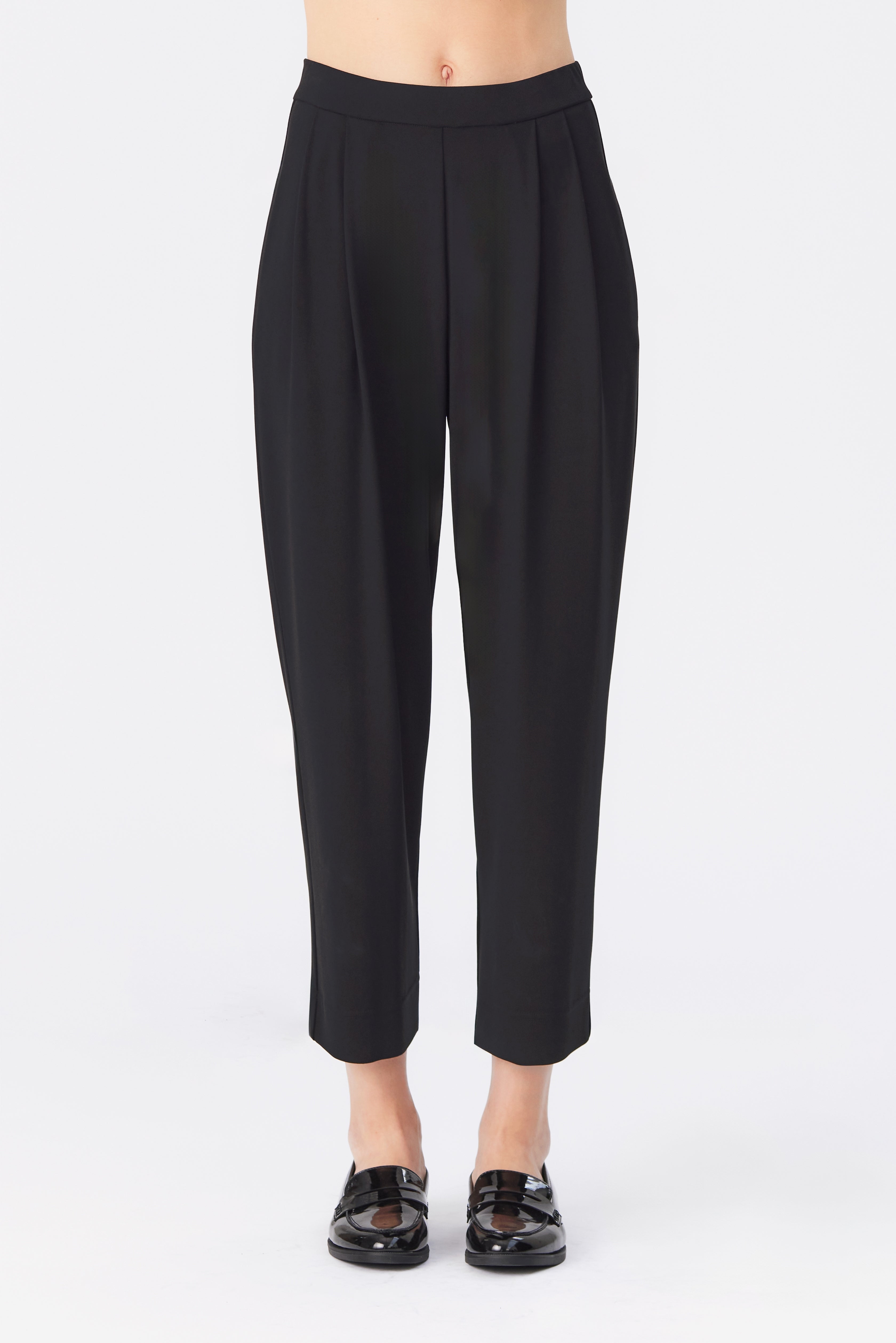 Yoshi Tapered Jersey Trousers in Black