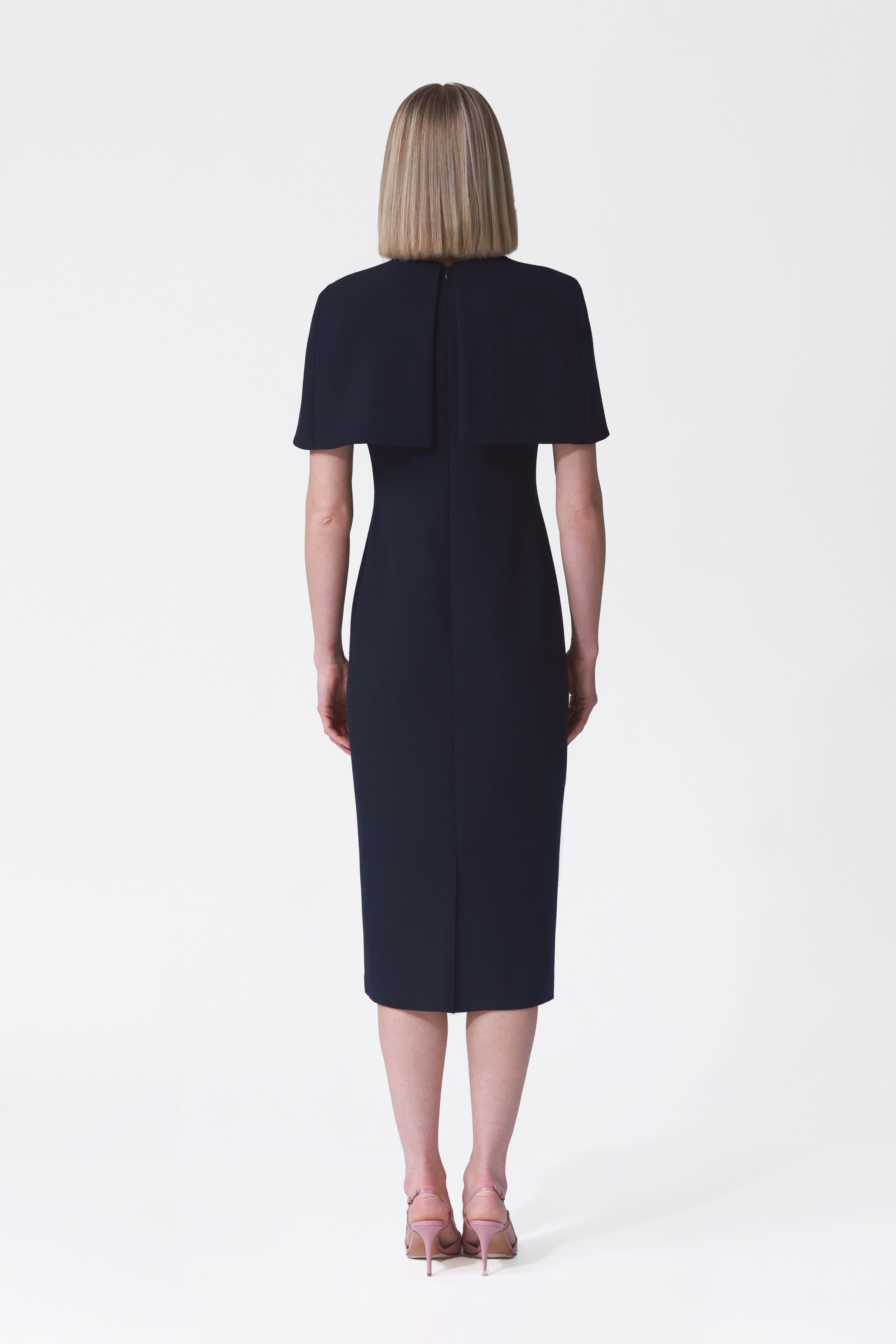 Zoelle Embellished Mini Cape-Effect Dress