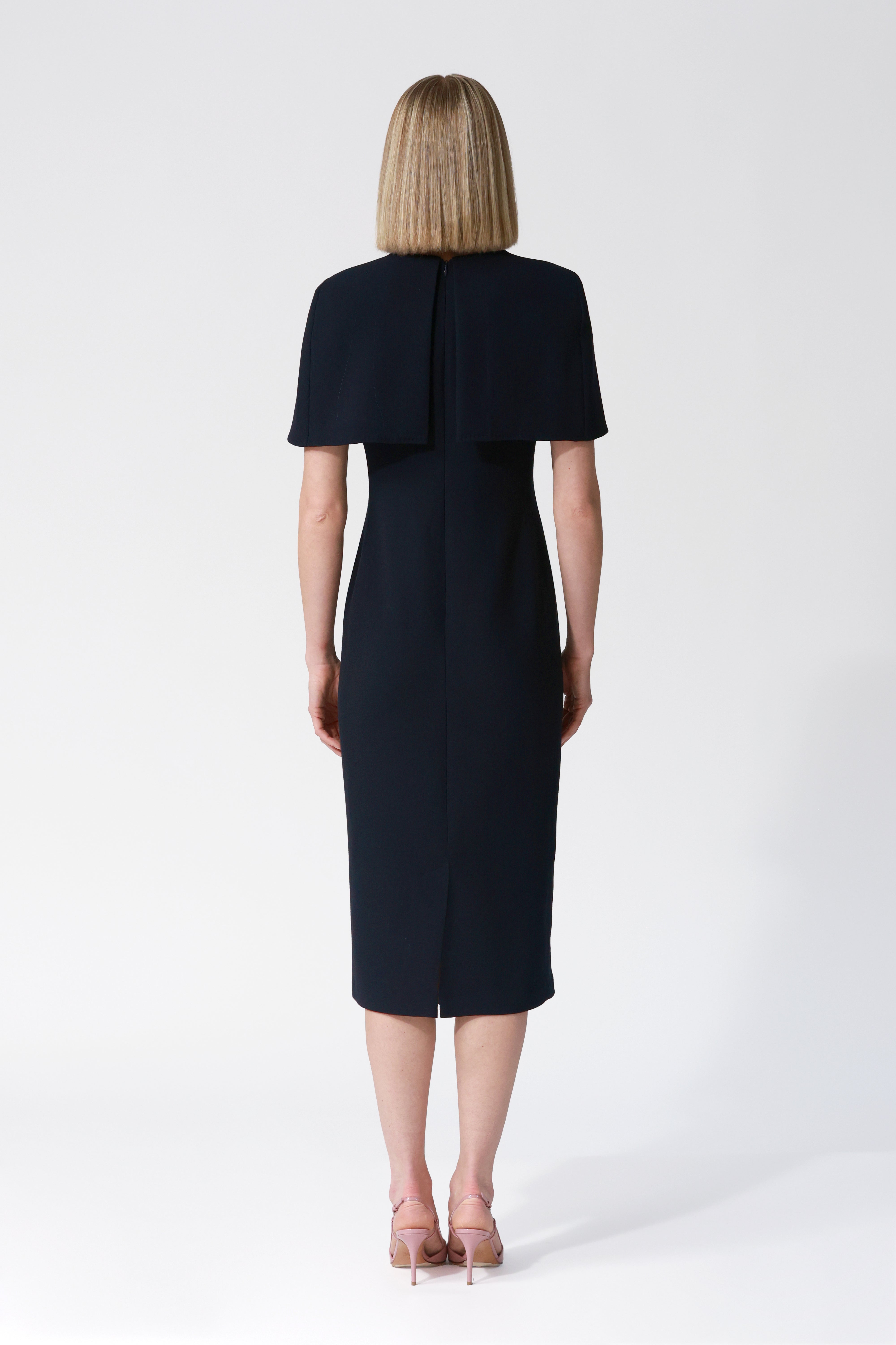 Zoelle Embellished Mini Cape-Effect Dress